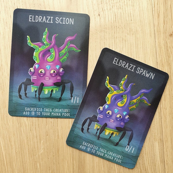 Eldrazi Scion and Spawn double sided custom Token for Magic the Gathering, MTG