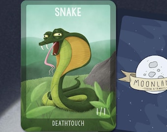5 Snake Tokens with deathtouch for Magic the Gathering, MTG