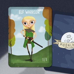 5 Elf warrior #1  Tokens for Magic the Gathering, MTG