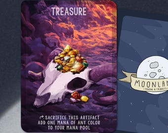 5 Treasure #2 Artifact Tokens, MTG, for Magic the Gathering