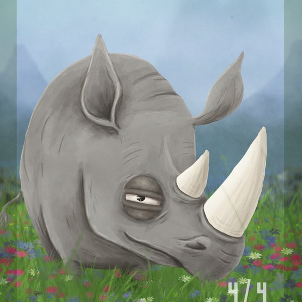 Rhino custom Token for Magic the Gathering, MTG