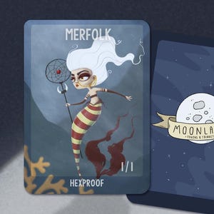 5 Merfolk #2 Tokens with hexproof for Magic the Gathering, MTG