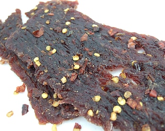 MoJo Jerky "Ring of Fire" Extremely Spicy Hot Habanero Pepper - 1/4 lb Bag Handcrafted Gourmet Thin-Cut Chewy Beef Jerky Meat Snack USA