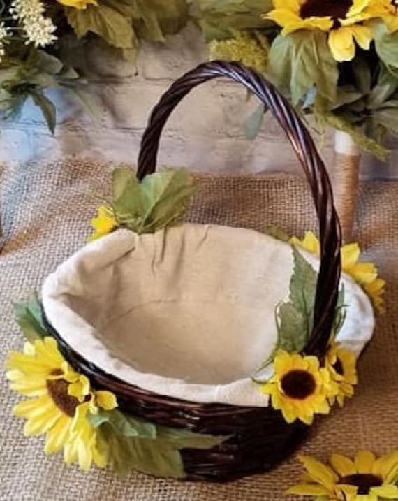 sunflower flower girl basket