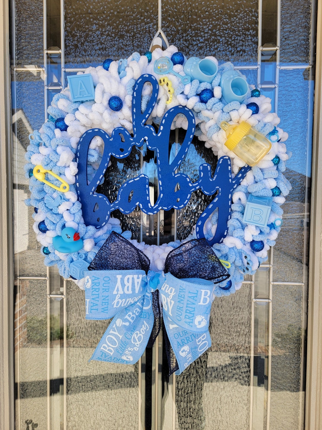 Baby Boy Wreath, Newborn Boy, It's a Boy Wreath, Baby Shower,
