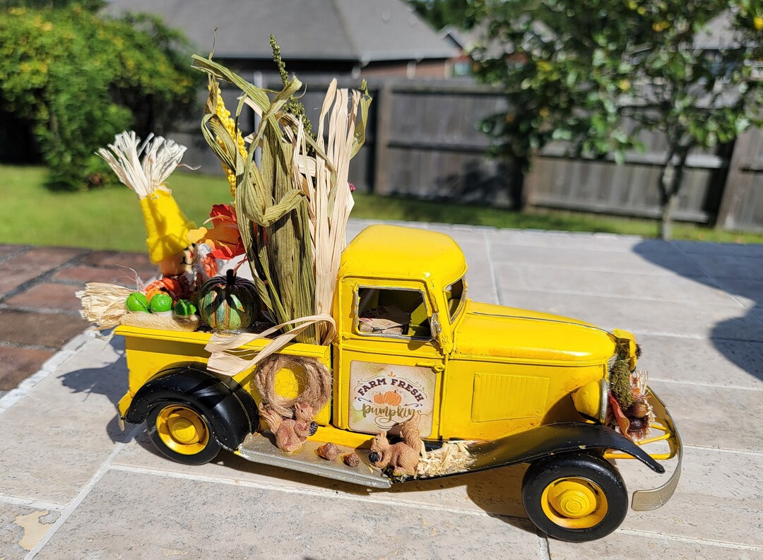 Fall Centerpiece Farmhouse Fall Truck Decor Fall Truck Etsy