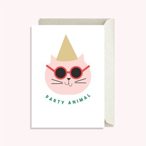 Party Animal Printable Card - Celebration Card- Birthday Card- Instant Download- Card for Her- Friend Card- Happy Birthday Card- Cat Card