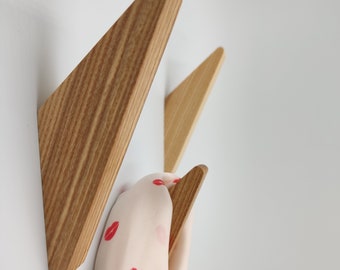 Solid Ash Wood Wall Hooks, Bathroom Wall Hooks For Towels, Wooden Hangers For Accessories, Rustic Hat Hooks For Dad