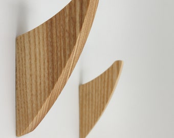 Wooden Ash Wall Hooks, Wood Coat Rack, Mudroom Wood Wall Hangers For Accessories, Backpack Hooks, Minimalist Home Decor