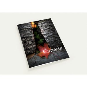 Cartes de voeux en forme de feuille d'érable du Canada - Lot de 10 photographies d'automne - Conception unique de champignons