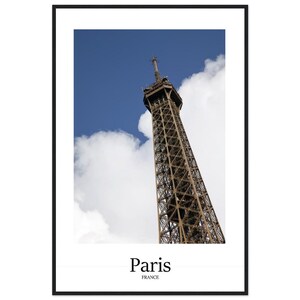 Torre Eiffel Observatory Blue Sky - Stampa con cornice in legno a traliccio - Poster - Carta semi-lucida Wall Art