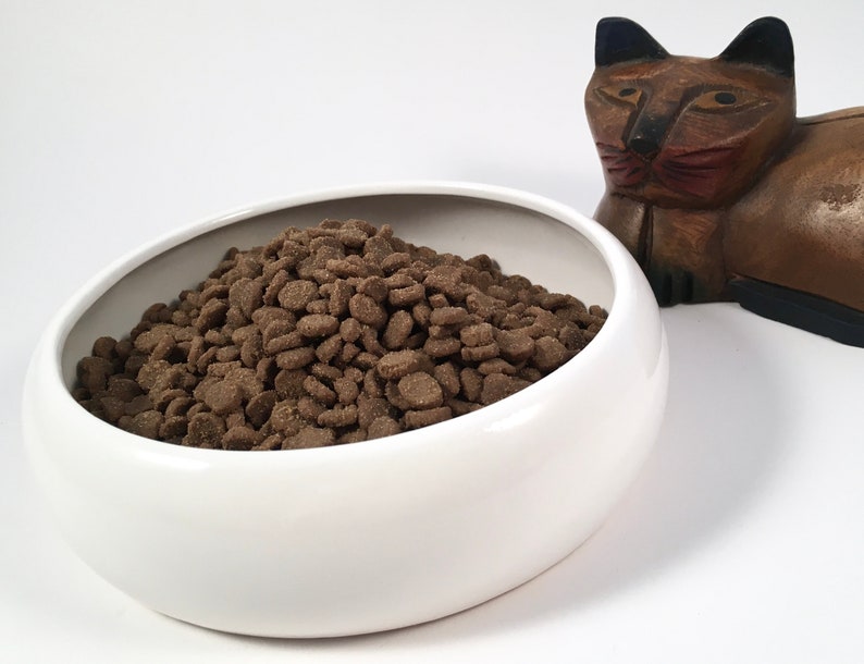 Made in Japan Taste Seller by Sigma White Glaze Vintage Retro Mid Century Modern Ceramic Pet Bowl Food or Water Bowl