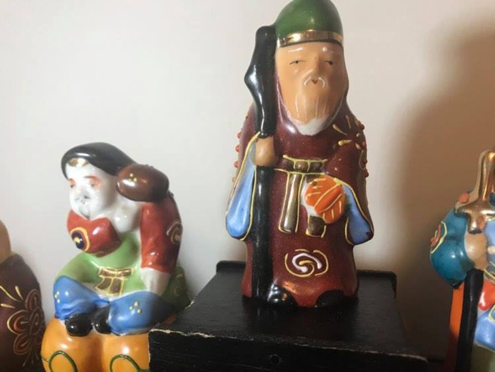 Vintage Japanese Kutani Seven Lucky Gods Moriage Porcelain Etsy