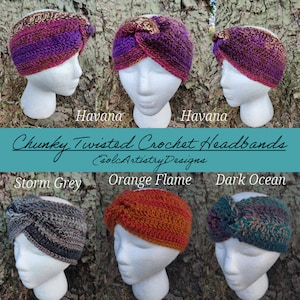 CROCHET HEADBANDS | Colorful Chunky Headband | Crochet Chunky Headband | Crochet Ribbed Headband | Twist Headband | Winter Headband