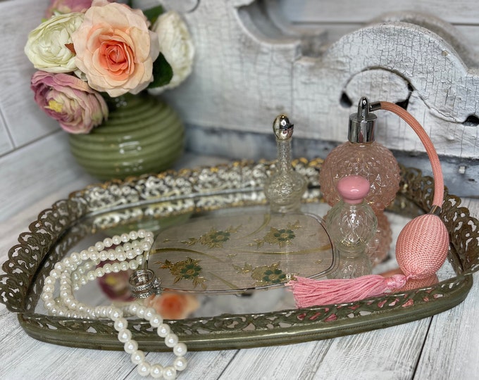 Vanity Tray, Bathroom Vanity, Vintage Vanity, Perfume Tray, Girls ...
