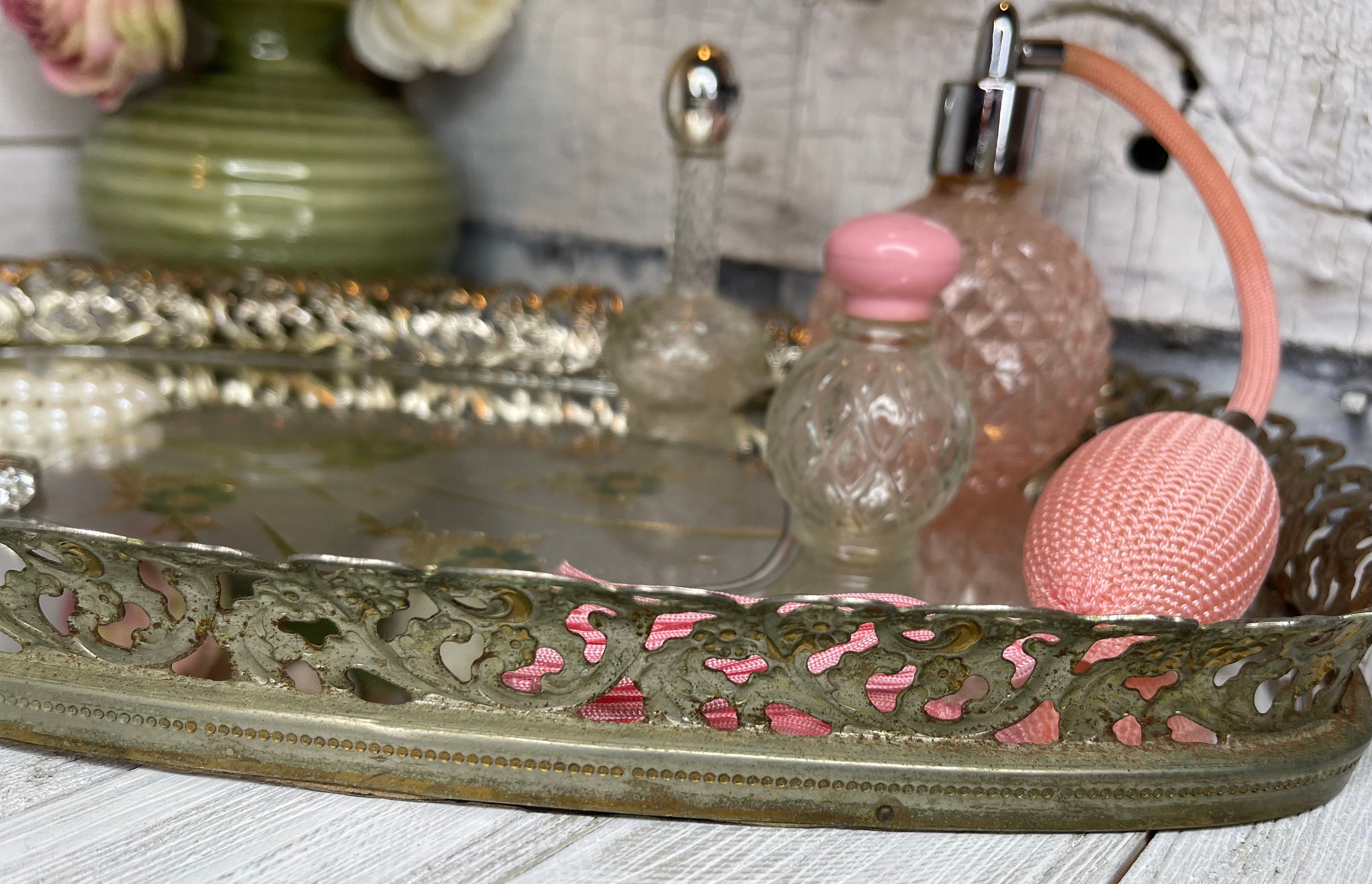 Vanity Tray Bathroom Vanity Vintage Vanity Perfume Tray Etsy