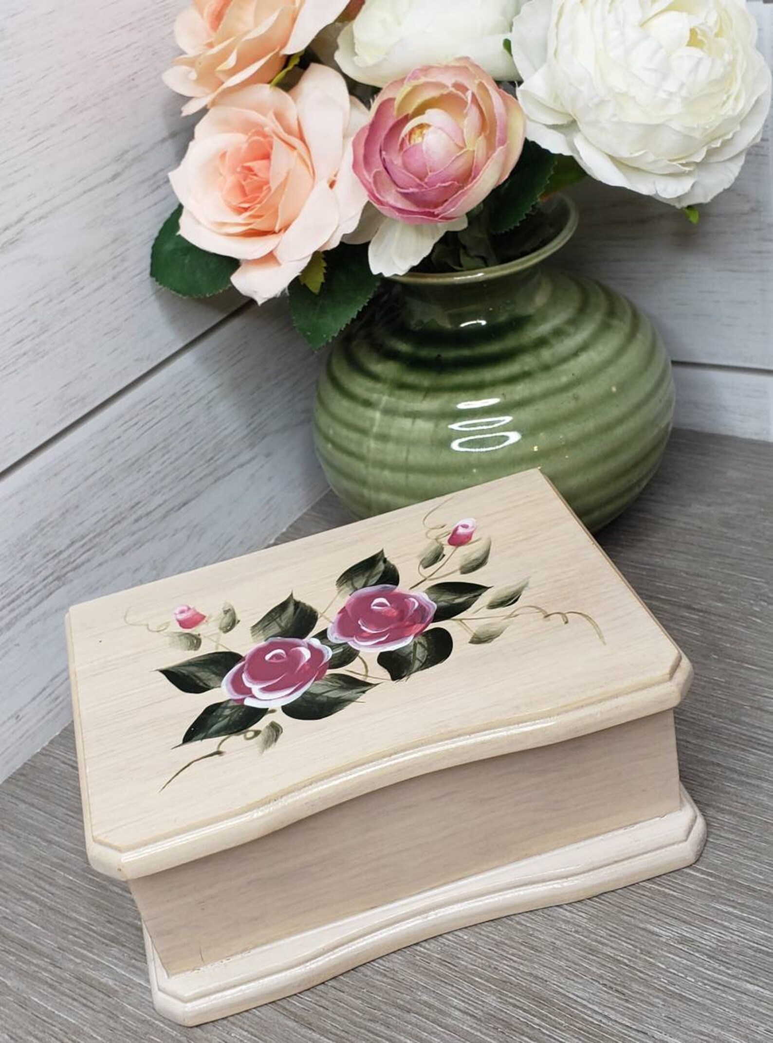 Flower Jewelry Box Girl's Jewelry Box Hand Painted Etsy