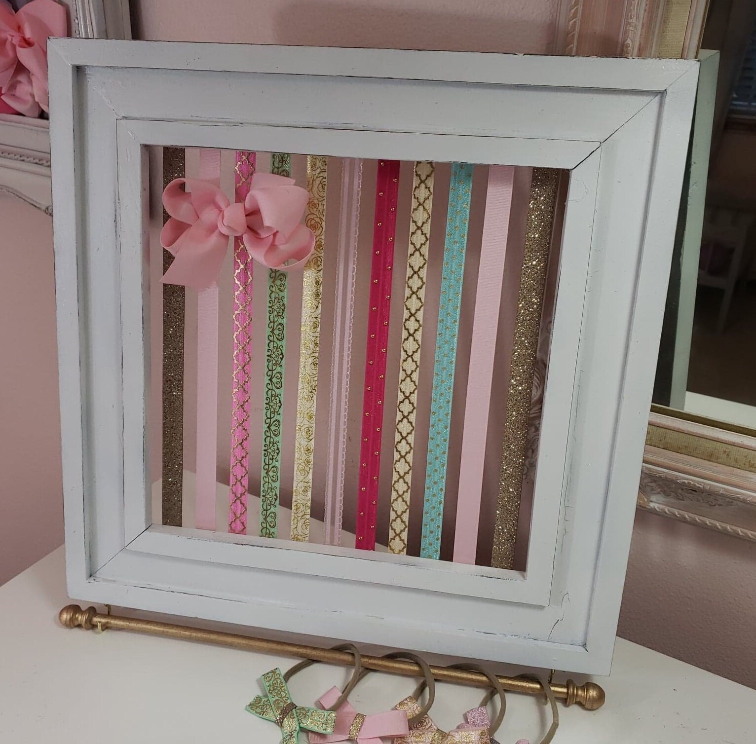 Girl Nursery Decor Hair Bow Organizer Hair Bow Holder Headband