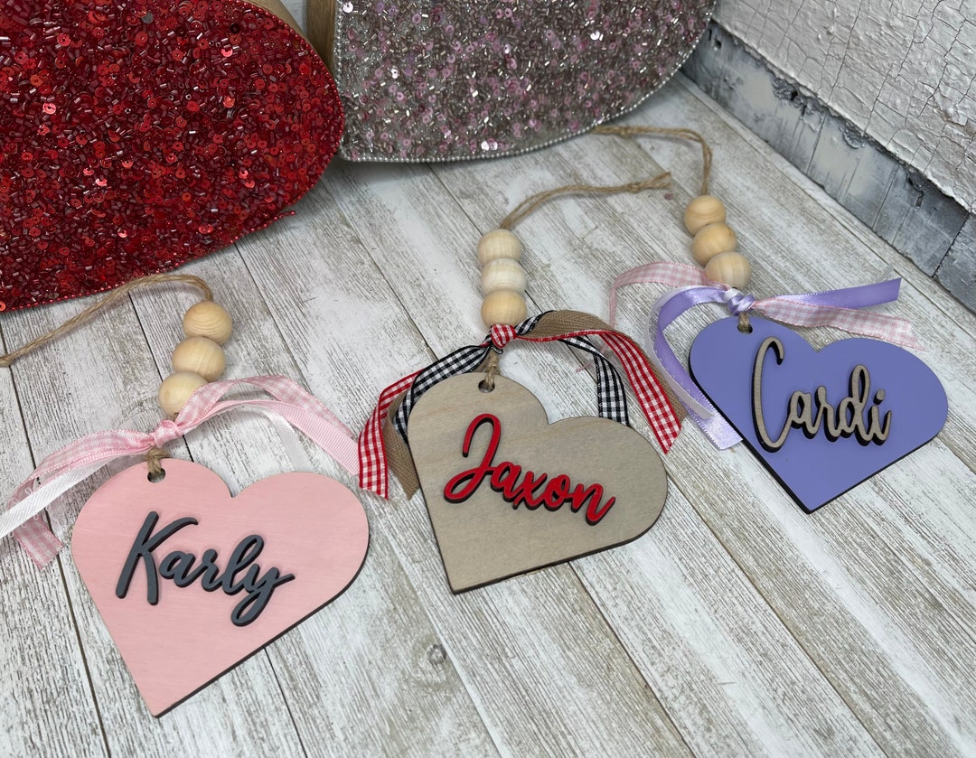 Custom Name Tags Valentine's Tags Valentine Basket Tag Etsy