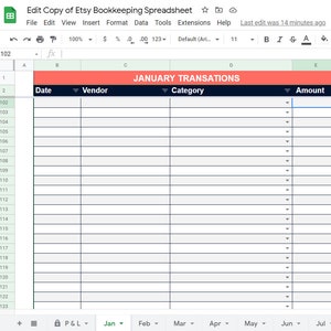Bookkeeping Spreadsheet for Etsy Sellers, Income & Expense Tracker in Google Sheets, Profit and Loss Report, Be Ready for Taxes image 4