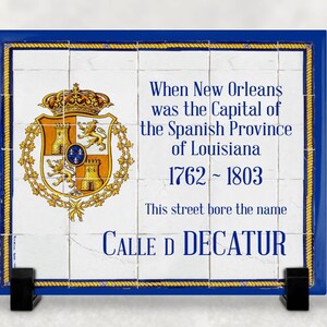 Ceramic Tile Historic Spanish Street Signs of New Orleans Decatur Street Art Historic Spanish Street Signs Ceramic Tiles New Orleans Streets