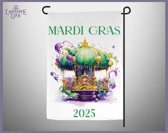 Custom Mardi Gras Garden Flag, New Orleans Decor