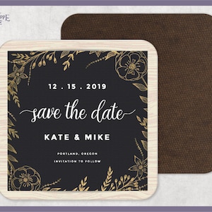 Save The Date Personalize Coaster Magnet Wedding Favor Thank You Gift Wedding Drink Coaster Personalized Coaster Save The Date Magnet