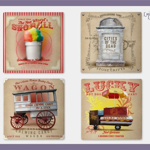 New Orleans Coasters French Quarter Coasters New Orleans Culture New Orleans Theme Coasters Stone Coaster Collection NOLA Home Decor Coaster