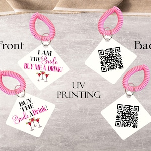 Buy The Bride a Shot, Buy the Bride a Drink, Bachelorette Bracelet, Bachelorette Party Favor, Venmo Wristband, Venmo the Bride,Venmo QR code