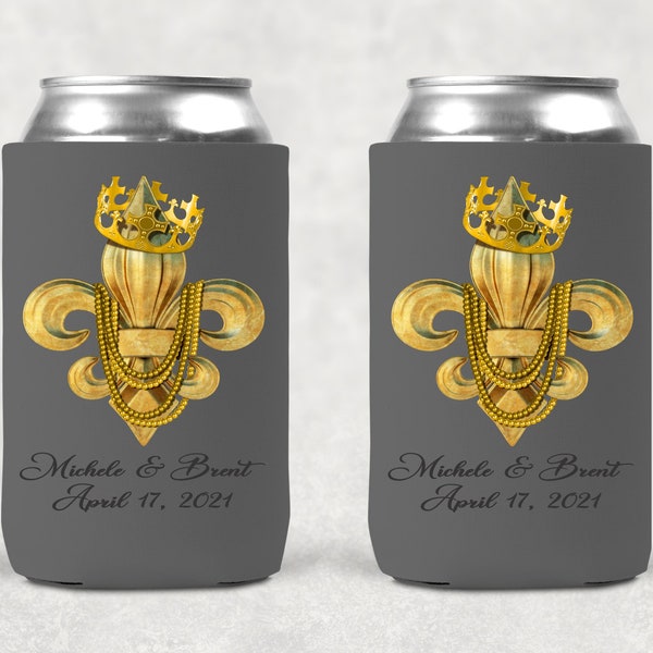 custom mardi gras koozies