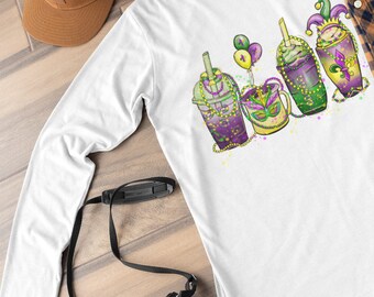 Mardi Gras Beverage Long Sleeve Unisex Shirt, Cute Mardi Gras shirt
