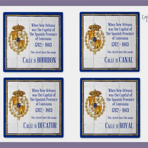 New Orleans Spanish Street Names Coasters Square Stone Coasters Street Signs New Orleans Old Spanish Street Names of New Orleans Set of 4