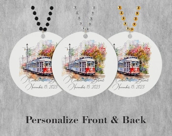Streetcar Personalized Medallion Beads: New Orleans Second Line Wedding Favors