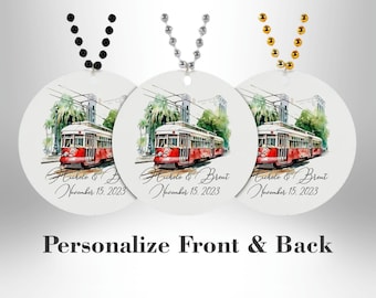 Custom Wedding Second Line Beads – Personalized Streetcar Medallions