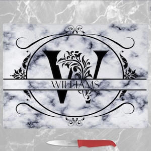 Cutting Board Personalize Monogram Cutting Board Tempered Glass Cutting Board Monogram Customize Glass Cutting Board Monogram Wedding Gift