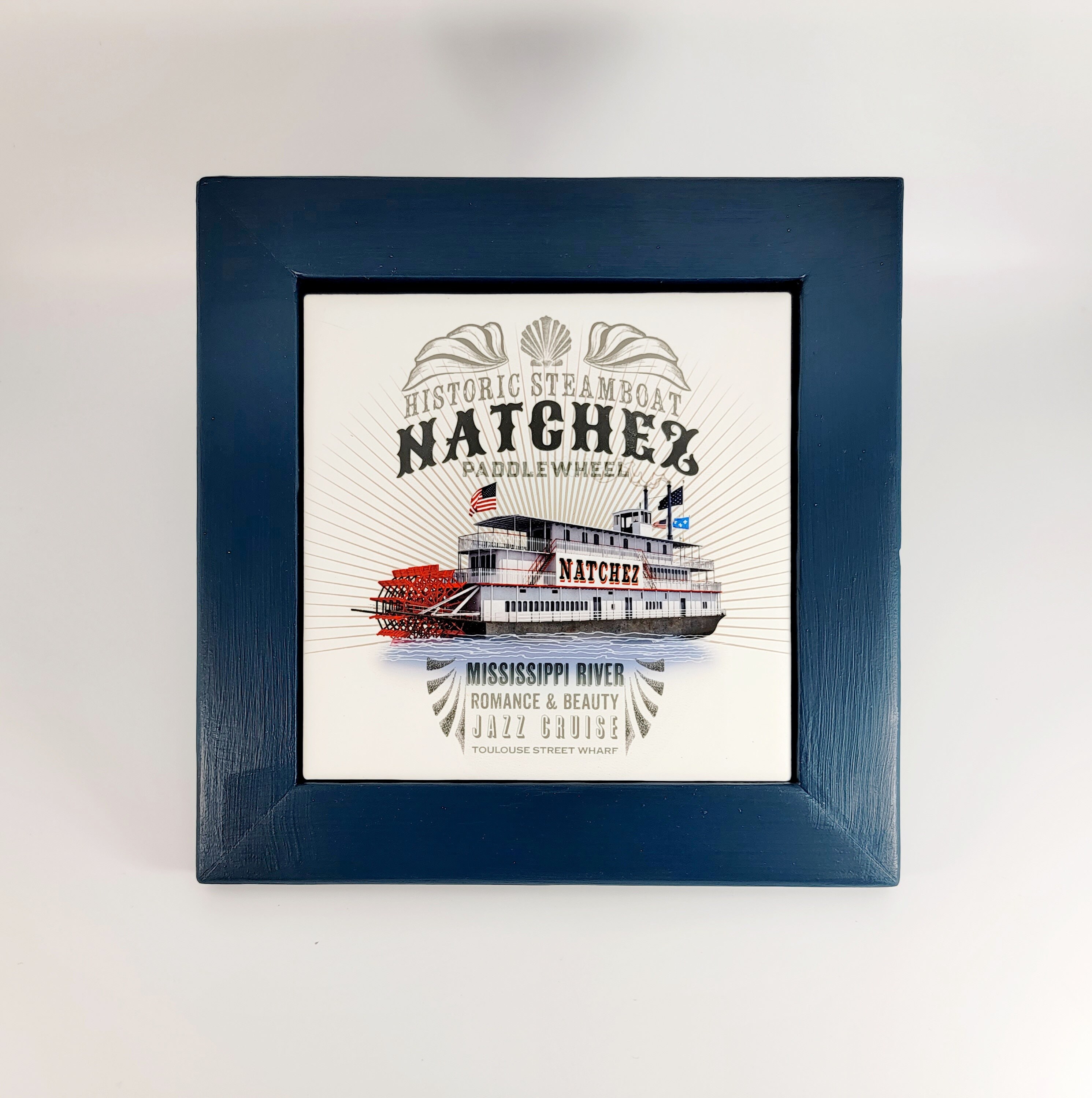 Wall Tile Art 6x6 Tile 8x8 Wood Frame French Etsy