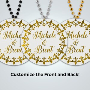 Customizable Personalized Medallion Beads with Your Design or Image - Engagement Picture Favor Beads Couple Photo Design Front and Back