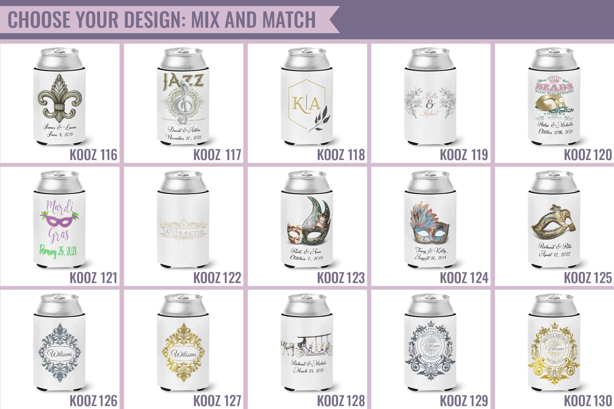 Can Coolers King Queen Custom Koozies Wedding Favors Koozies Etsy