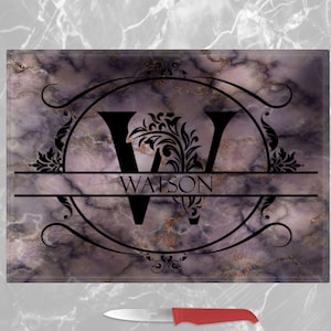 Cutting Board Personalize Monogram Cutting Board Tempered Glass Cutting Board Monogram Customize Glass Cutting Board Monogram Wedding Gift