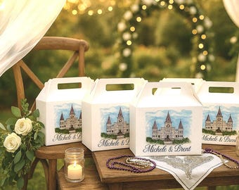 Custom Printed Wedding Welcome Boxes – Personalized Guest Favor Box with Names & Date – Hotel Gift Boxes for Wedding Guests