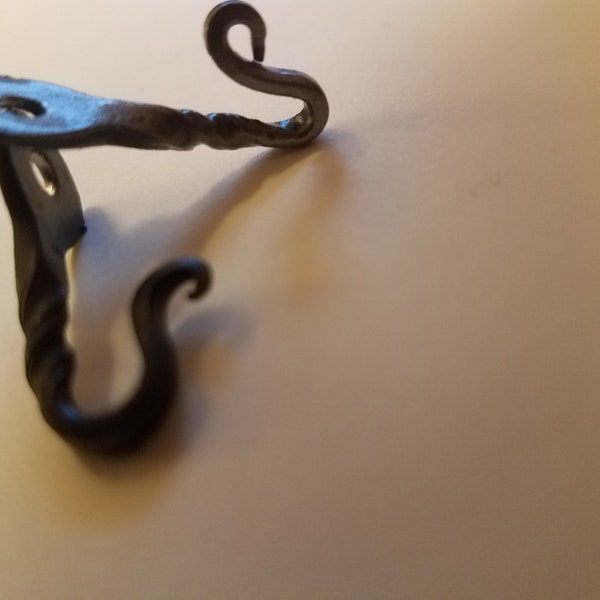 5+ 1" Small Decorative Black Metal Wall Hooks Twisted hook Lot, Decorative hooks, Small Hooks, Forged Hooks, Hooks, Jewelry Hooks