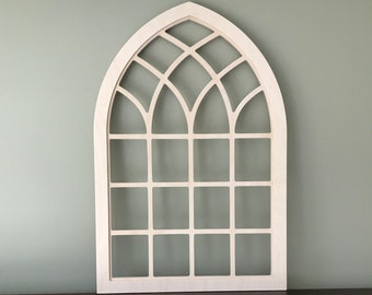 Arch Window, Farmhouse frame Heirloom, faux window frame, arched, custom arch, wall hanging, wall decor, shutter, custom, inset pointed 3/4"