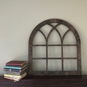 Arched Farmhouse frame, faux window, arched, stained, custom arch, wall hanging wall decor, paintable, vintage Magnolia inspired  28" Medium