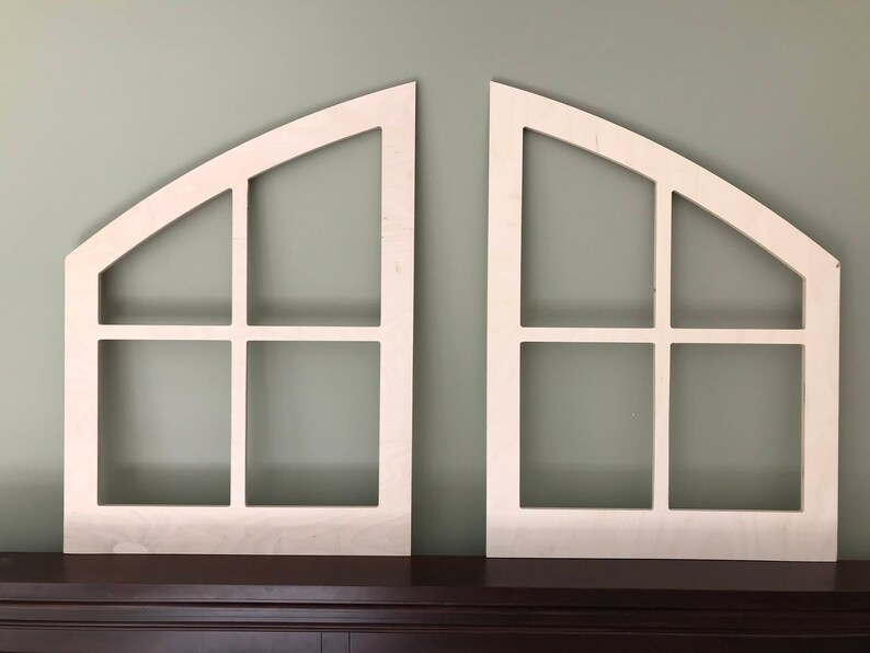 Double Arched Window Frame Farmhouse Finished Unfinished Image 0