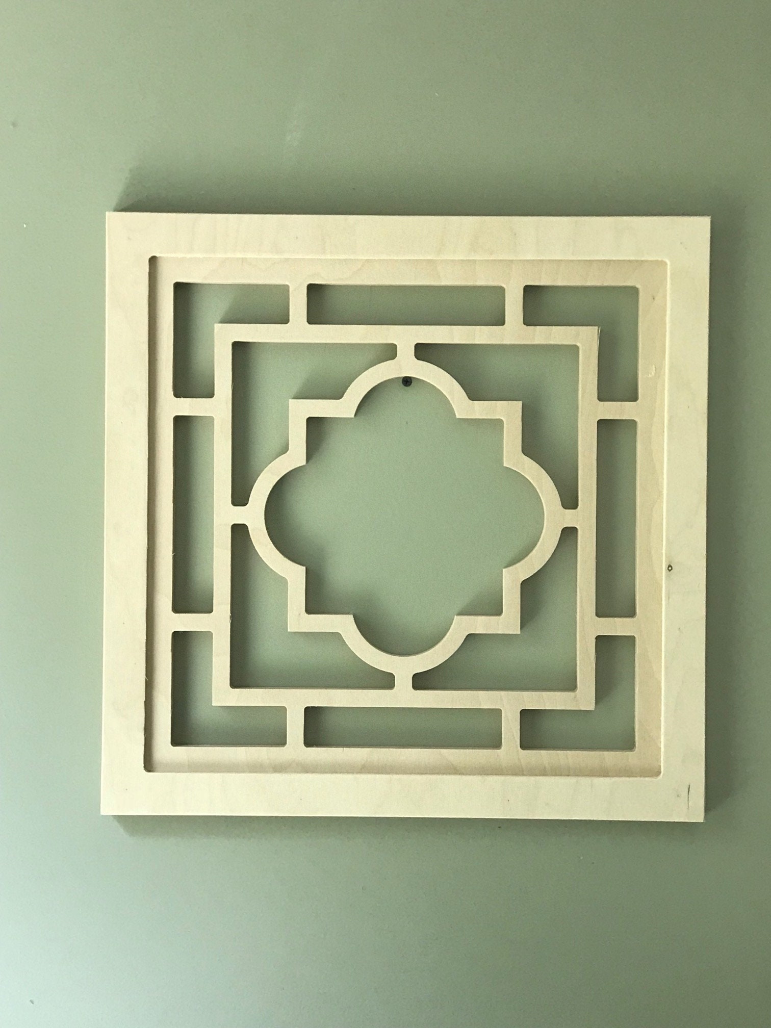 Square Wall Panel 18 wood fretwork quatrefoil custom Etsy