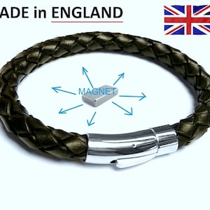 Magnetische magneet Natuurlijke armband van echt leer gevuld met zeer sterke magneten Gezondheid Artritistherapie