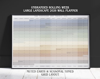 Printable Large Landscape Timeline 2026 Calendar Two Week Rolling View Full Year Continuous Weeks Minimal 1 Page 2026 Wall Calendar Planner