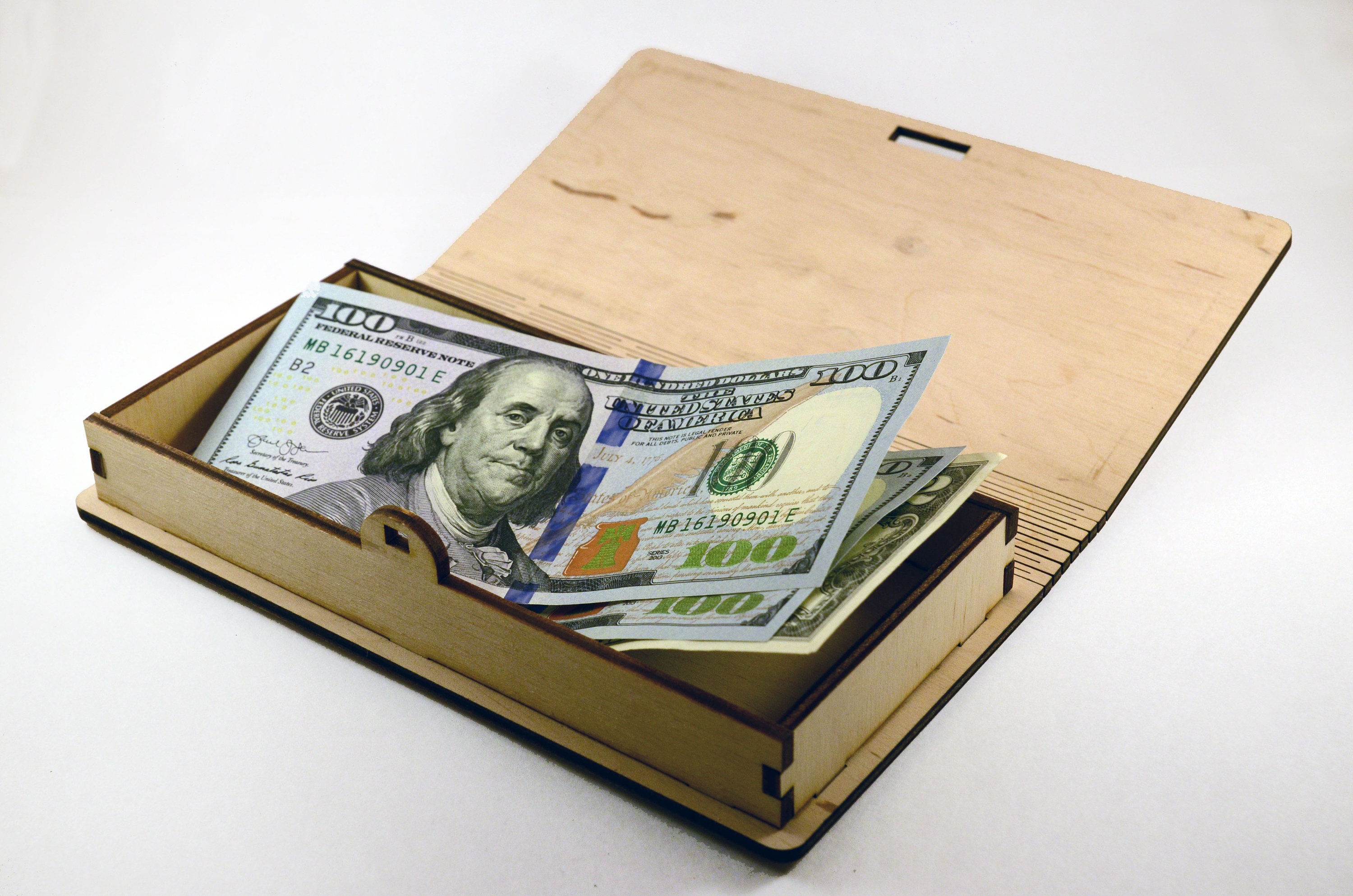 Wooden Cash Box Money Holder Jewerly Box for Banknotes and Etsy