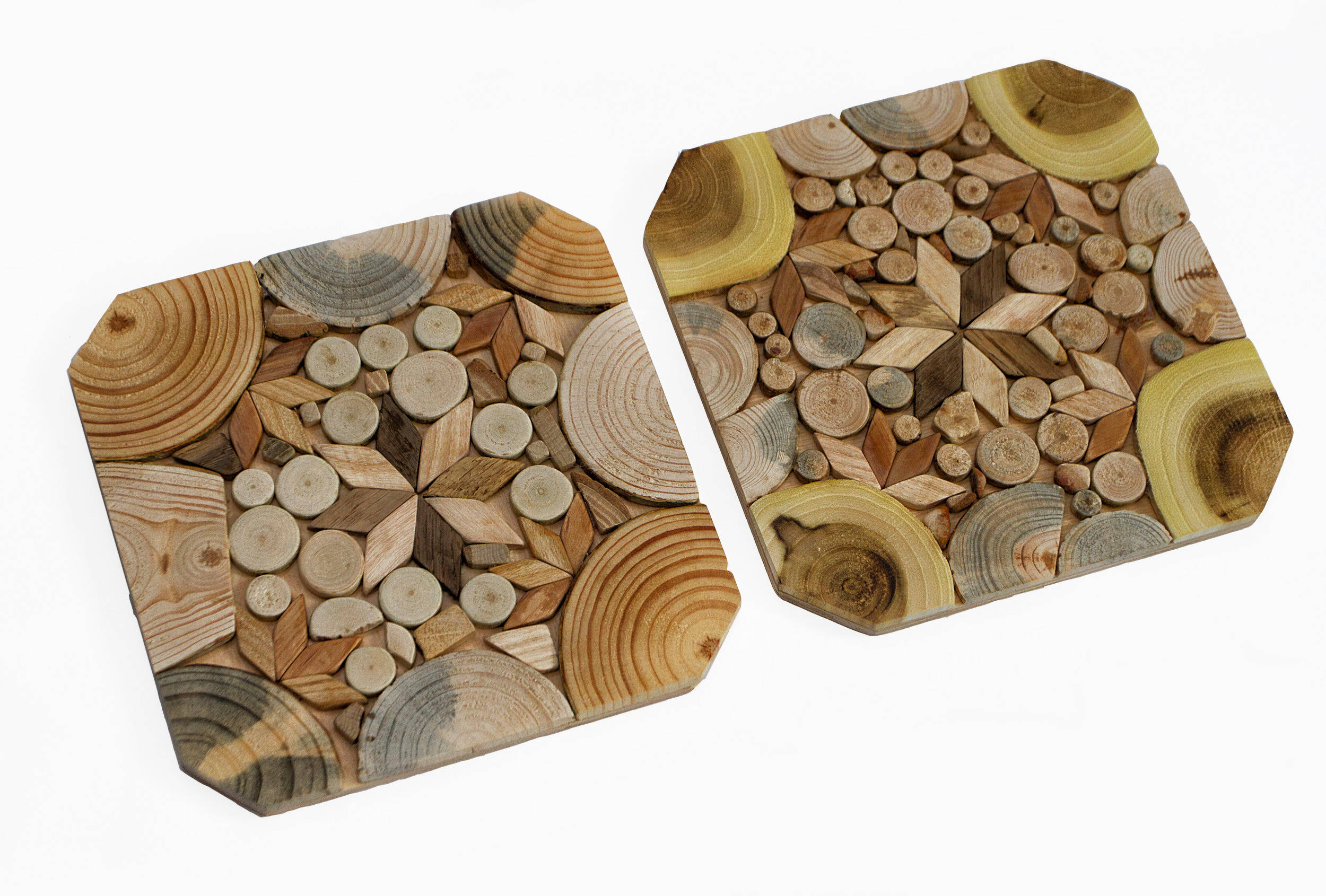 Unique natural handmade wooden trivet for hot dishes. Free USA Etsy