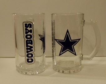 American Football Dallas Cowboys Wooden Beer Mug Custom Beer Gift for Fan 